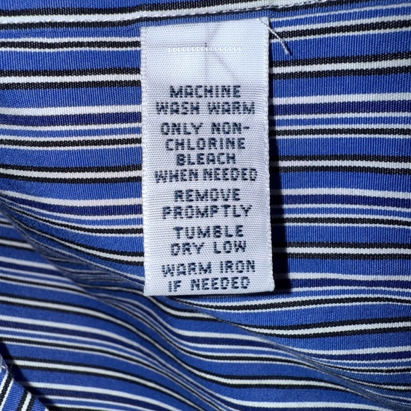 Ralph Lauren Custom Fit Dress Shirt Men’s M Navy Blue Multi-Stripe Button Down - Picture 9 of 9